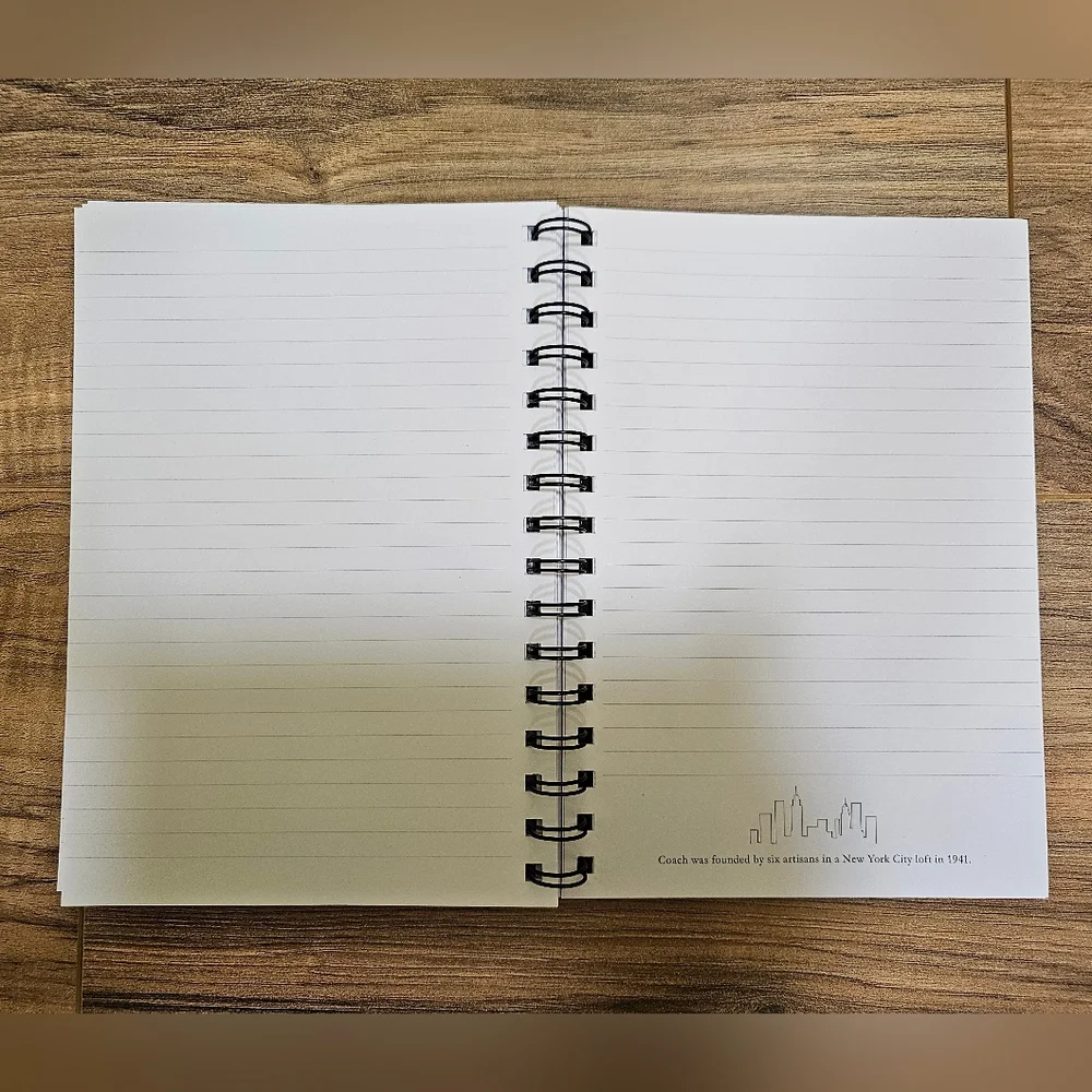 NWOT Coach Signature Canvas Notebook with Holiday Train
